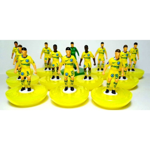 Subbuteo Andrew Table Soccer Chelsea 2018-19 away kit on Classic Hasbro bases